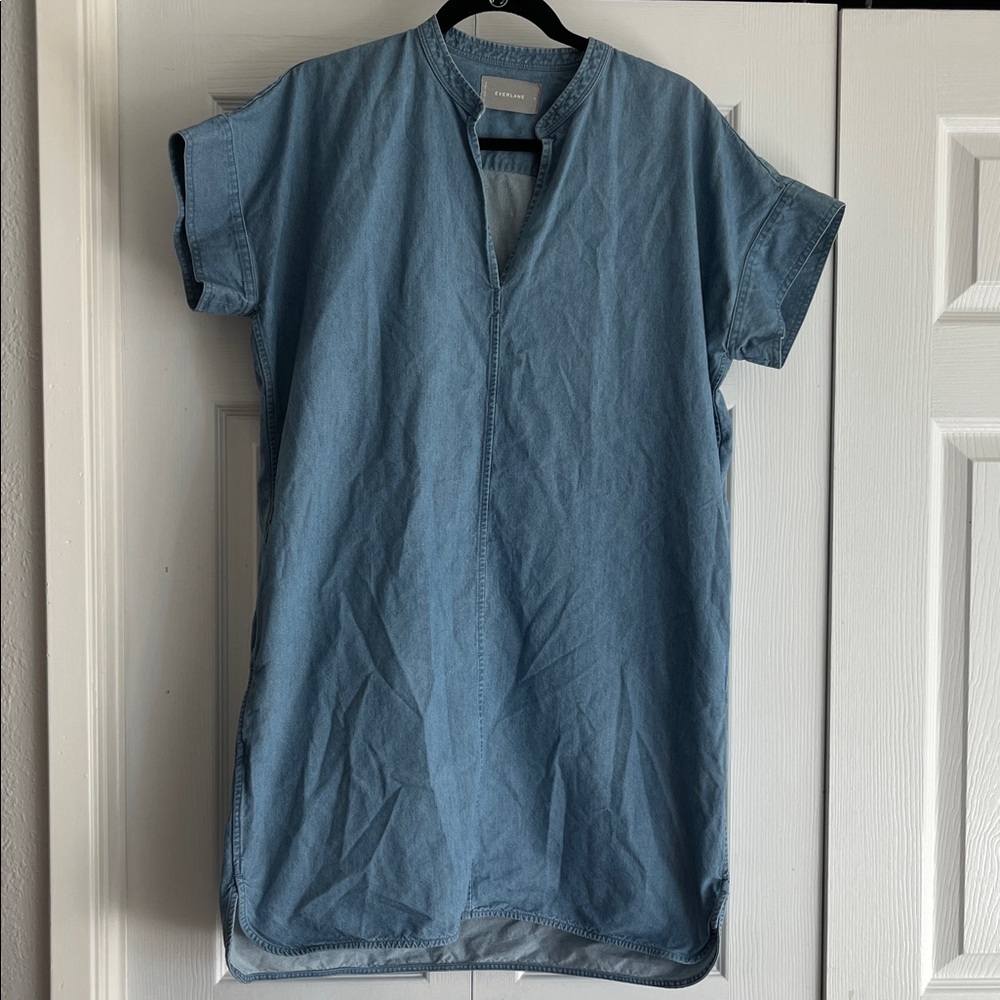 Everlane Denim Chambray Splitneck Shirtdress